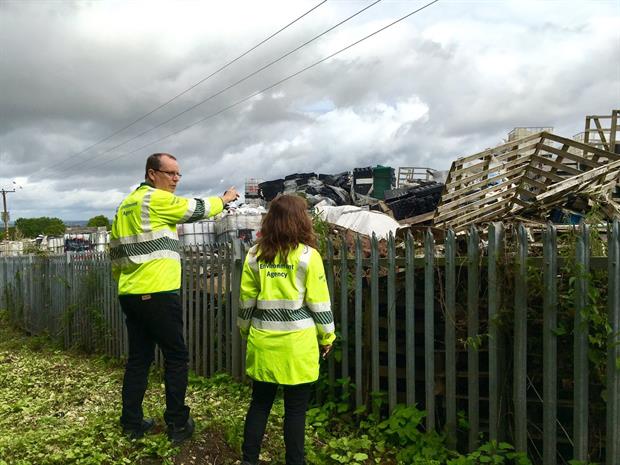 The report finds that EA enforcement activity has been falling overall since 2014. Photograph: Environment Agency