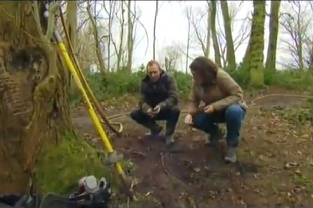 Percival discussing biochar amendments to ash trees with chief plant health officer Nicola Spence on BBC's Countryfile last year