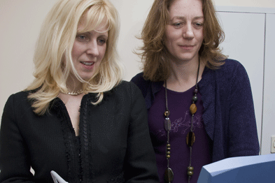 Sonographer Susan Davis (left) with Frances Naylor, who masterminded the gynaecology ultrasound pilot (Photograph: Julie Griffiths)