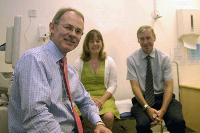 Dr Chris Evans (left) with sonographer Rachel Ford and consultant radiologist Dr Robert Davies (Photographs: Jason Heath Lancy)