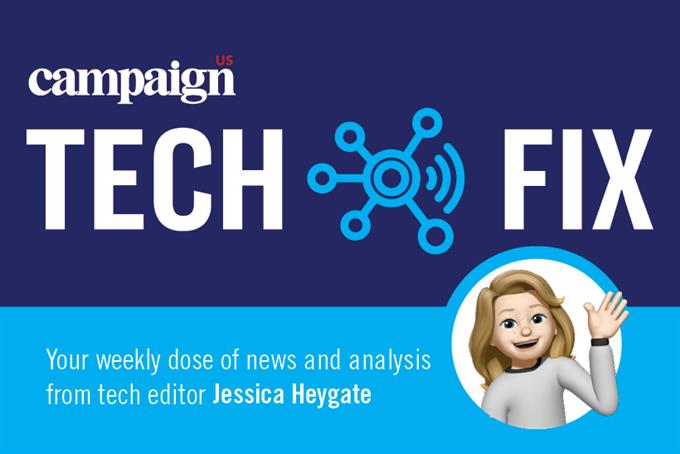 Tech Fix wordmark with memoji of Campaign US tech editor Jessica Heygate