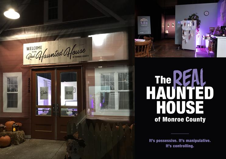 Truth Collective campaign with text that says the real haunted house of monroe county