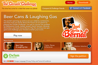 Oxfam recruits celebrities for climate-change game