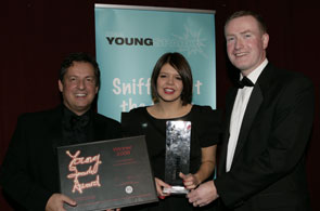 Young Spark: (left) Sherlock, Messenger and David Metcalfe,DMA chair