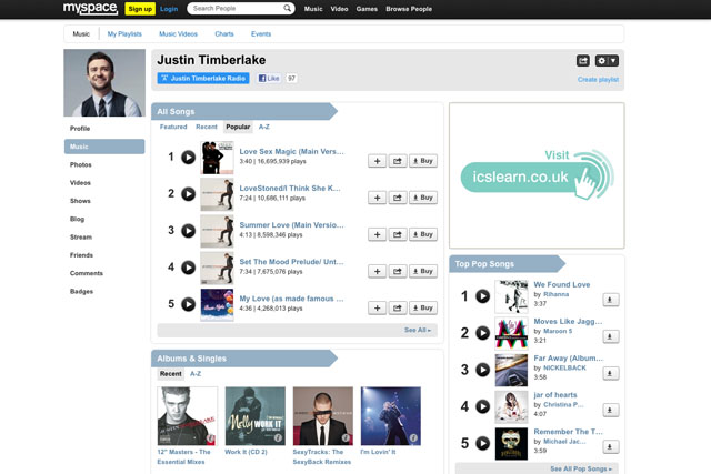 Myspace: declining users