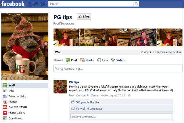 PG Tips: Facebook page