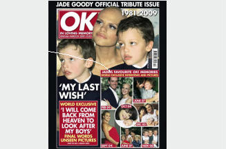 OK! publishes Jade Goody memorial before her death