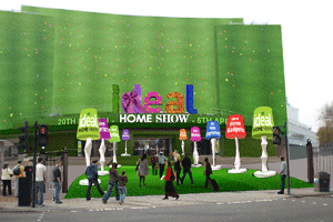 Earls Court is to be covered in grass for the Ideal Home Show