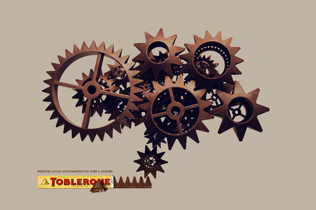 Toblerone invokes cogs of a Swiss watch