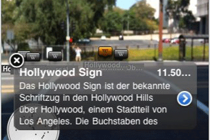 Wikitude is available in a number of languages, including German