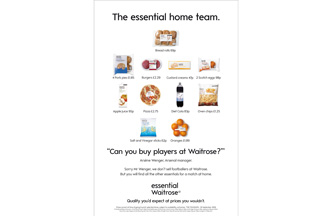 Waitrose runs campaign based on comment by Arsenal manager Arsene Wenger