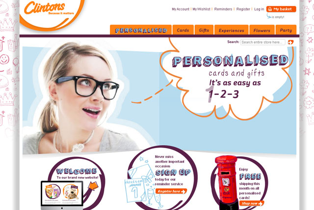 Clintons: card retailer revamps website
