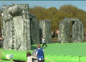 The inflatable replica of Stonehenge