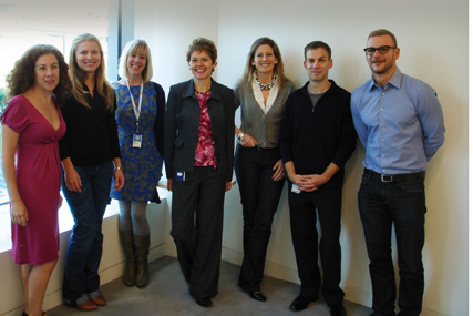 Left to right: Alison Lawrence, Saara Pietilä, Hazel Thompson, Jennifer Fletcher, Sophie Salisbury, Paul Stoddart and Dave Sorsoli Not pictured: Cedric Chambaz