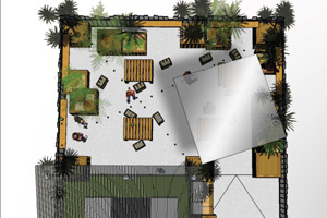 Kiwi House's outside area by Exterior Architecture. Other drawings by Emma Jones at Push Studios