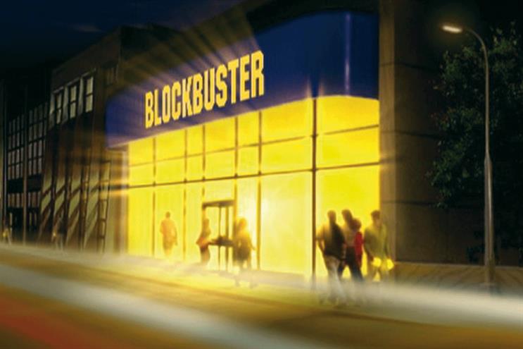 Blockbuster launches mobile app. Bright light hits in-store sales