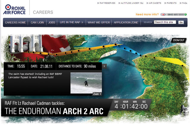 Royal Air Force: LIDA integrated the service's 'Be part of the story' campaign into an improved careers website