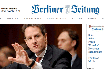 Berliner Zeitung: one of the titles sold by troubled Mecom