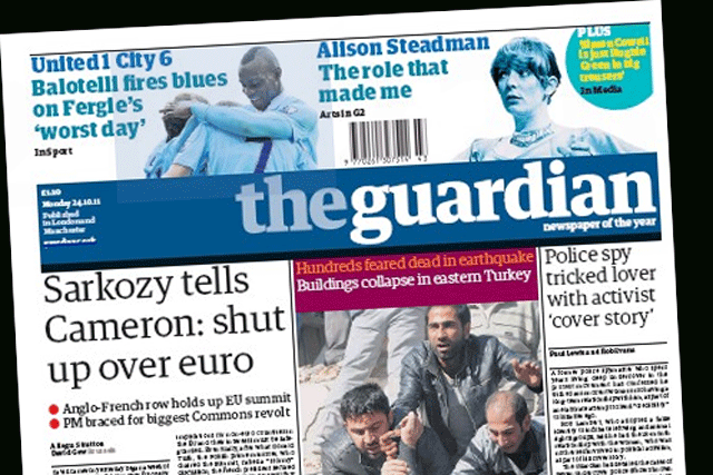 The Guardian: average weekday circulation has fallen from 205,000 to 196,000