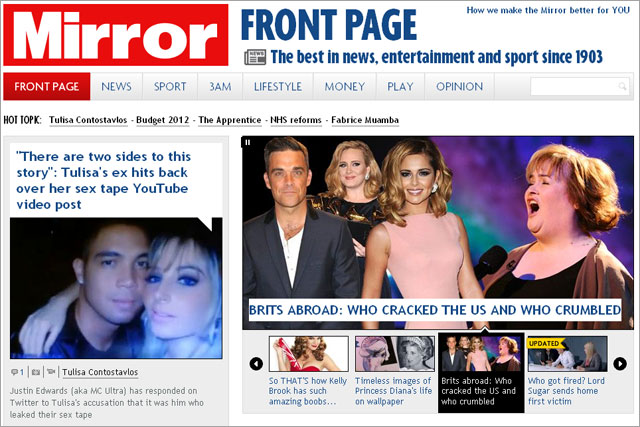 Mirror Online: relaunched site recorded a 30% fall in total monthly users last month