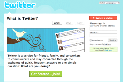 Twitter: free tweet service using Vodafone