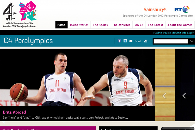 Channel 4: website will host coverage of the Paralympics