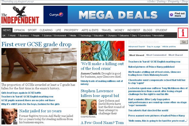 The Independent: website registers 25% jump in monthly browsers
