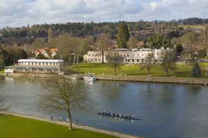 The Grandstand Pavilion of Phyllis Court Club is on the finish line of the  Henley Royal Regatta - Wednesday 1st to Sunday 5th JULY 2009