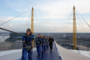 Climbers on route to the Up at The O2 summit