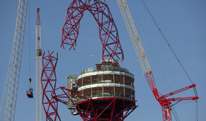 The last section of the Orbit is lowered into place