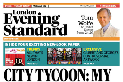 The debut issue of the London Evening Standard