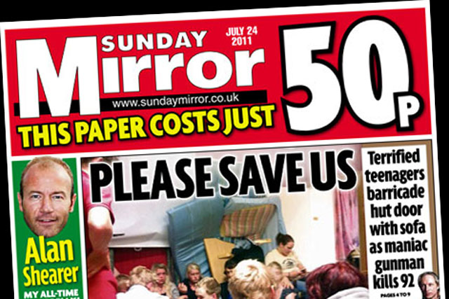 Sunday Mirror: circulation reaches more than two million