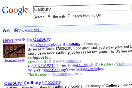 Kraft: forced to Google Cadbury