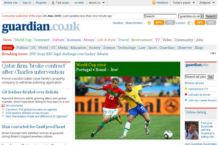 Guardian traffic rises as Times websites languish