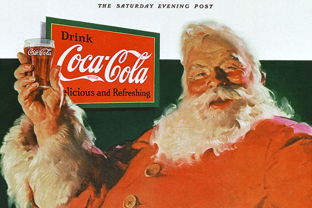 Where did santa claus originated on sale from coca cola