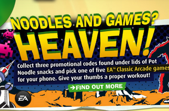 Pot Noodle ties in with EA for mobile games promotion