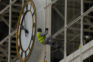 Abseilers scale Manchester Central as part of £20m redevelopment project