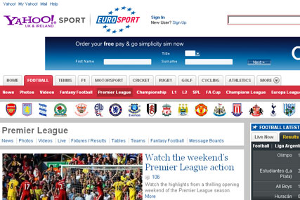 Yahoo!: Premier League highlights site