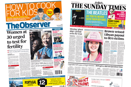 Sunday newspapers