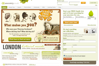Ancestry.co.uk... pitch