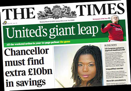 The Times front cover