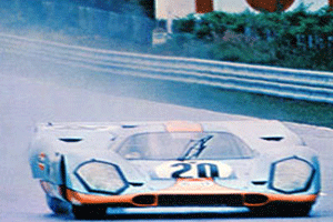 Steve McQueen racing in 1970 movie Le Mans