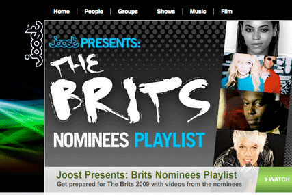 Joost: partnering t5m for Brit Awards and Fashion Week video service