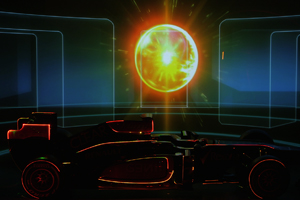 The car was revealed by a laser and projection show