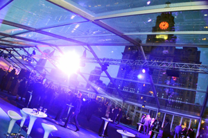 Glass-sided marquee at Liverpool's Pier Head