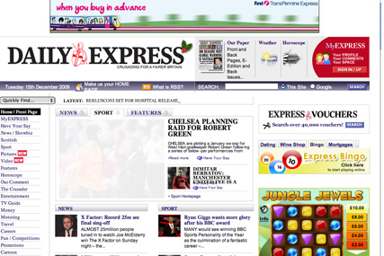 ITN: has appointed Blinkx to handle video ad sales on the Express's websites