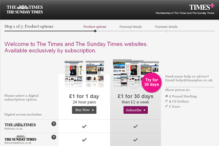 The Times: paywall comes in to play