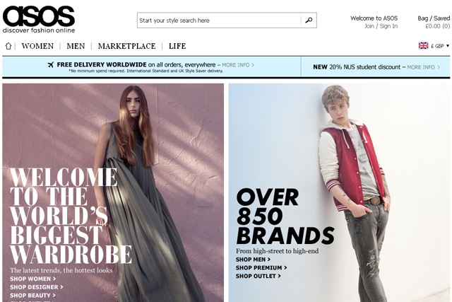 Asos uk online store shopping