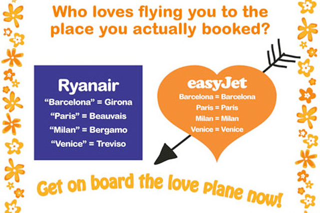 EasyJet: marketing attacks rival's destination airports