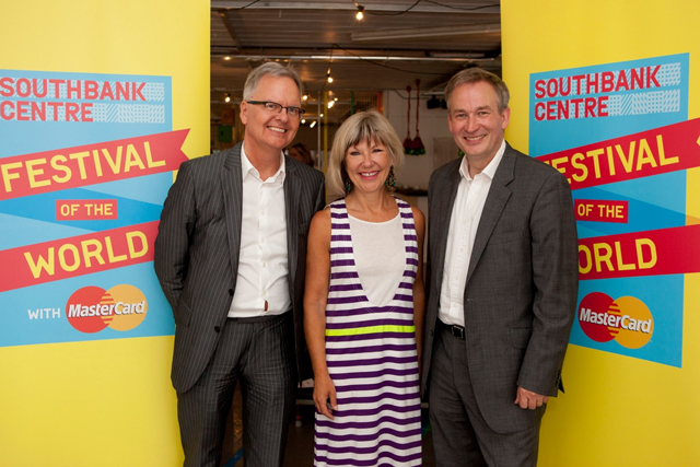 Alan Bishop and Jude Kelly from the Southbank Centre, Jude Kelly of Southbank Centre, and MasterCard marketer Paul Trueman.